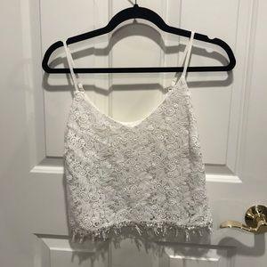 White lace shirt from Lush